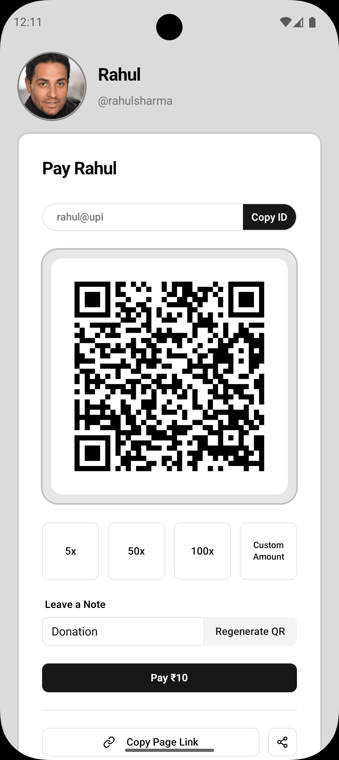 UPI Payment Mockup Black